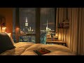 Cityscape Reverie ~ Immerse Yourself in Soft Jazz Amidst the Rainy Night in Your Cozy Bedroom 🏙️🎶