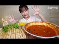 SUB) Spicy Tteokbokki stir-fried Rice Cake Noodles Potato Cheese Hot dog REAL SOUND ASMR MUKBANG