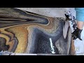 Metallic Paints Swipe Acrylic Pour - Tree or Cave?
