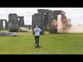 Just Stop Oil protesters spray Stonehenge orange on eve of summer solstice