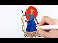 Brave Merida Coloring page/coloring brave Merida for kids/kids drawing/coloring/painting