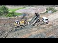 Big Project Delete Pound by Equipment Machine and Truck Wheel 10 Spreading Dirt mud stone