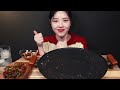 SUB)Spicy Buldak Wrap with Crispy Grilled Beef Intestine Enoki Mushroom Wrap Mukbang Asmr