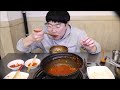 Unlimited Rice and Fried Eggs with Kimchi-jjigae in Gangnam?! KOREAN MUKBANG