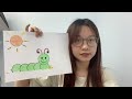 Instructions for coloring a picture of a cute little worm