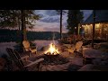 Cozy Crackling Fire Sounds with Tranquil Lakeside Forest | Perfect Soundtrack for Sleep & Relaxation