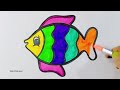 Fish drawing and coloring for kids | Fish drawing step by step | easy drawing for kids