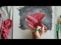 How to: Acrylic Underpainting Technique painting Watermelon slices