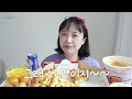 Butter Garlic Pizza Real Sound Mukbang ft.Carbonara Fire Noodles🍕+Cheese Balls | Eating Show ASMR :D