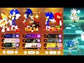 Sonic Tails vs Sonic Shadow vs Sonic Knuckles vs Sonic Silver Sonic - Tiles Hop Edm Rush