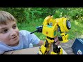 Building LEGO Bumblebee While Camping
