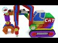 DIY 📍 Construa guindastes de brinquedo, escavadoras e tanques com magnéticos ASMR satisfying 🌈🌈🌈