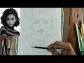 How to draw outline// A to Z about grid method //Face outline full process