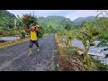 Walking in the highest village in Pekalongan, Indonesia, waiting for the rain and fog to come