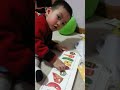 Baby 2.5  years old read Hungry Caterpillar story