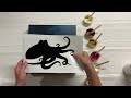 AMAZING Realistic Octopus Swipe With A Stencil! 🐙 Deep Sea Fluid Painting