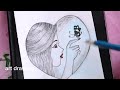 How to draw a cute girl with butterfly easy drawing#artdrawing#pencilskitch#drawing#trending