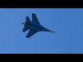 The Sukhoi Su-35 of the Russian Aerobatic team Russian Knights performed the AoA maneuver perfectly
