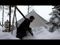 -26° Solo Camping 7 Days | Snowstorms and a Smitty Sled