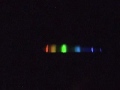 Dr. Thejll's film of a spectrum made with a fragment from a CD and a webcam
