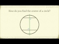 How do you find the center of a circle?  (Geometry)