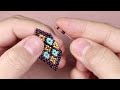 Rhombus model ring with seedbeads elegant and easy