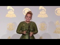 Adele in TV Radio Room After Winning Album, Record and Song of the Year | 59th GRAMMYs