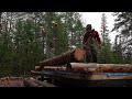 2 Years Alone Building an Off Grid Log Cabin in the Wilderness, Start to Finish