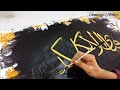 Easy Arabic Calligraphy on Canvas / How to Paint a Background / Abstract Acrylic Painting Technique