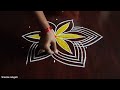 Day (5) 2 beautiful navaratri special rangolis (5×3) dot's...