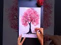 Easy tree painting using earbuds | Cherry blossoms | #shorts #youtubeshorts #acrylicpainting
