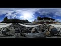 360° camera under STEAM train stopping at station (4K)