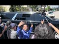 Lenny Kravitz waves at fans in Hollywood