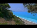 4K HDR Cicadas by the Sea - Ocean Waves & Cicada Sounds - Greek Island Beach Ambiance - Relax/ Sleep