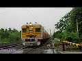 Furious Speedy EMU local Train Dangerous Attack on Railgate during Rain - Indian Railways