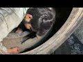 Komatsu 830E tyre Repairing|| Repairing A Huge Old Tire Sidewall