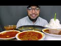 BIG FISH HEAD CURRY, SPICY MUTTON CURRY AND MUTTON BOTI CURRY WITH RICE , EATING SHOW, EATING VIDEOS