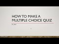 How to create a multiple choice quiz on PowerPoint