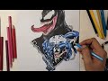 How To Draw Venom | Venom Draw With Color Pencil