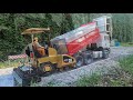 Road construction RC Scale models. Excavator Hitachi, CAT Asphalt Paver ,Truck