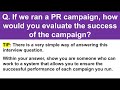 PUBLIC RELATIONS Interview Questions & Answers! (How to PASS a PR Interview)