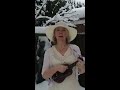 Pam sings in the snow