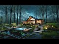 Spring Forest Cabin Ambience | Night Ambience | Owls, crickets, wolfs, Kio pound
