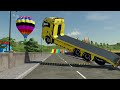 TRANSPORTING CARS, POLICE CAR, FIRE TRUCK, AMBULANCE, MONSTER TRUCKS OF COLORS, Beamng Drive 056