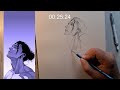 5-Minute vs 1-Hour Drawing Challenge | Anime Character Sketch