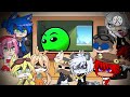 Sonic Characters REACT to Friday Night Funkin VS FIRE IN THE HOLE // Lobotomy Geometry Dash //