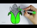 How to draw Corn step by step | Corn drawing for kids | easy drawing for kids