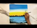 beach landscape | Easy to paint | Easy Acrylic Painting ideas for beginners |Relaxing art