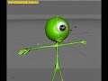 rigged green character