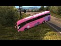 MEGA BUS LINES Corp - ACCIDENT - Over Speeding on Expressway Toll Gate - Eurotruck Simulator 2 MOD